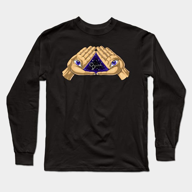 DMT Molecule Psychedelic Illuminati Long Sleeve T-Shirt by underheaven